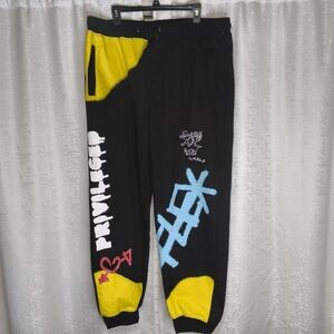 Bleecker & Mercer  Hustle World Sweatpants  Urban Graphic Street wear Size 3Xl